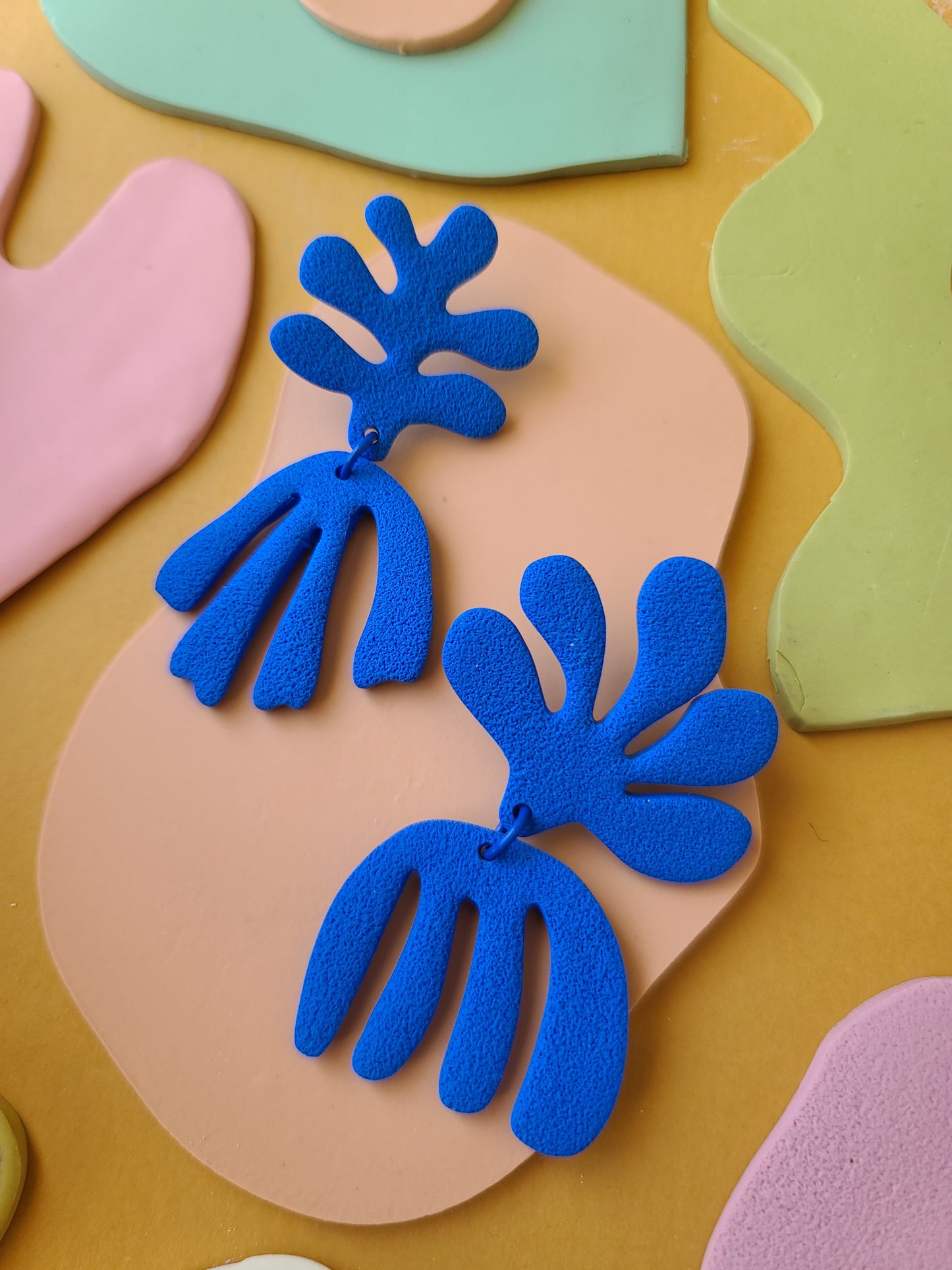 Matisse Inspired Extra Large Mismatched Coral Inspired Earrings