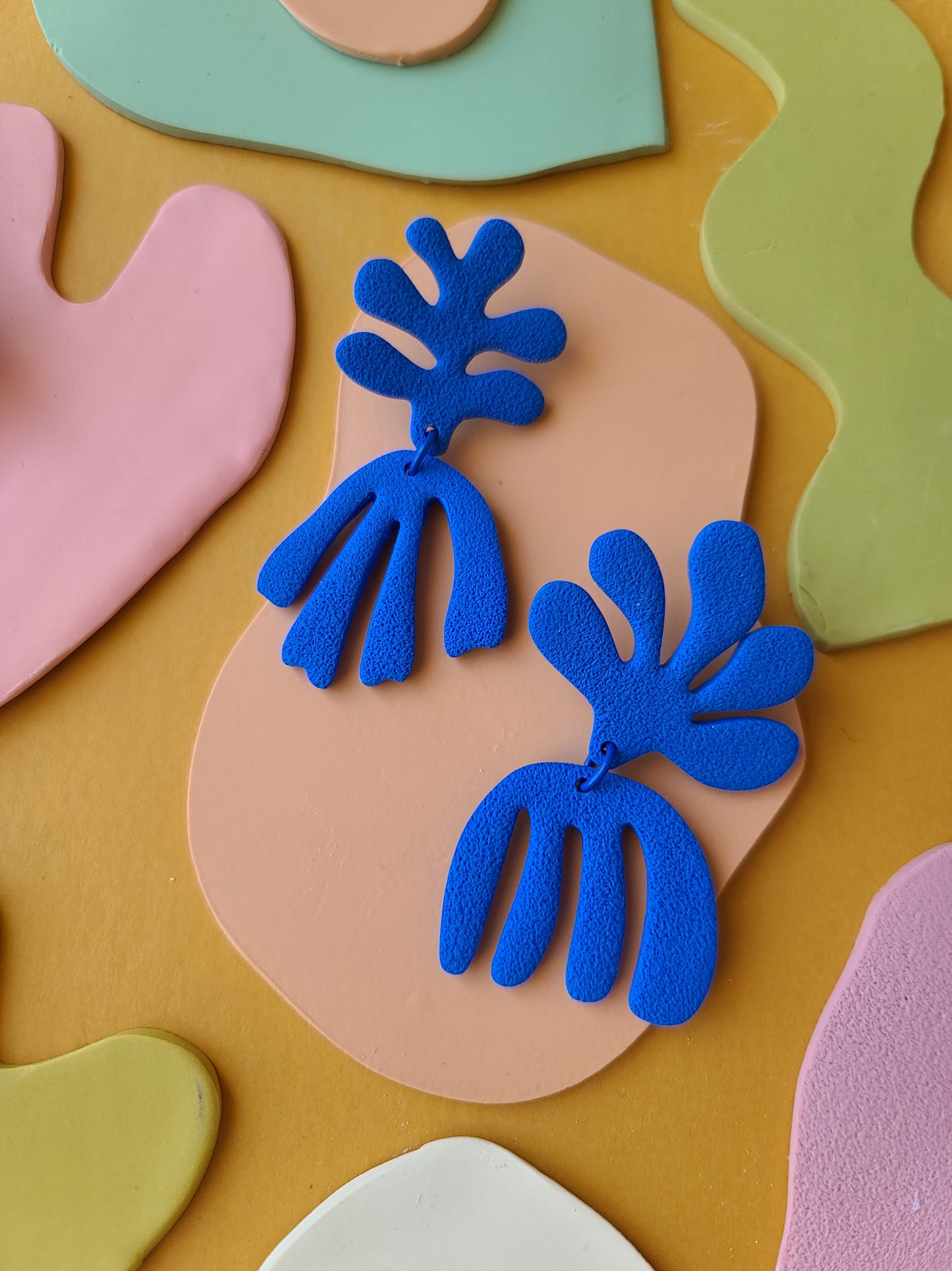 Matisse Inspired Extra Large Mismatched Coral Inspired Earrings