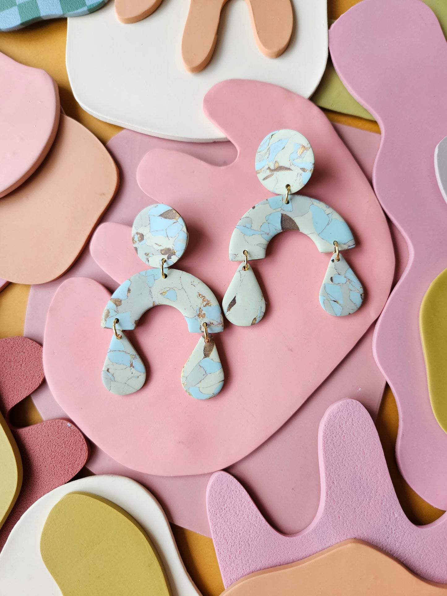 "The Mimi" Mint Faux Turquoise Large Statement Earrings