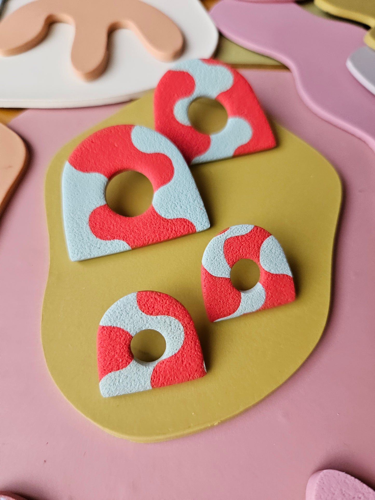 Groovy Statement Earrings Oversized Stud + Mini Stud Version