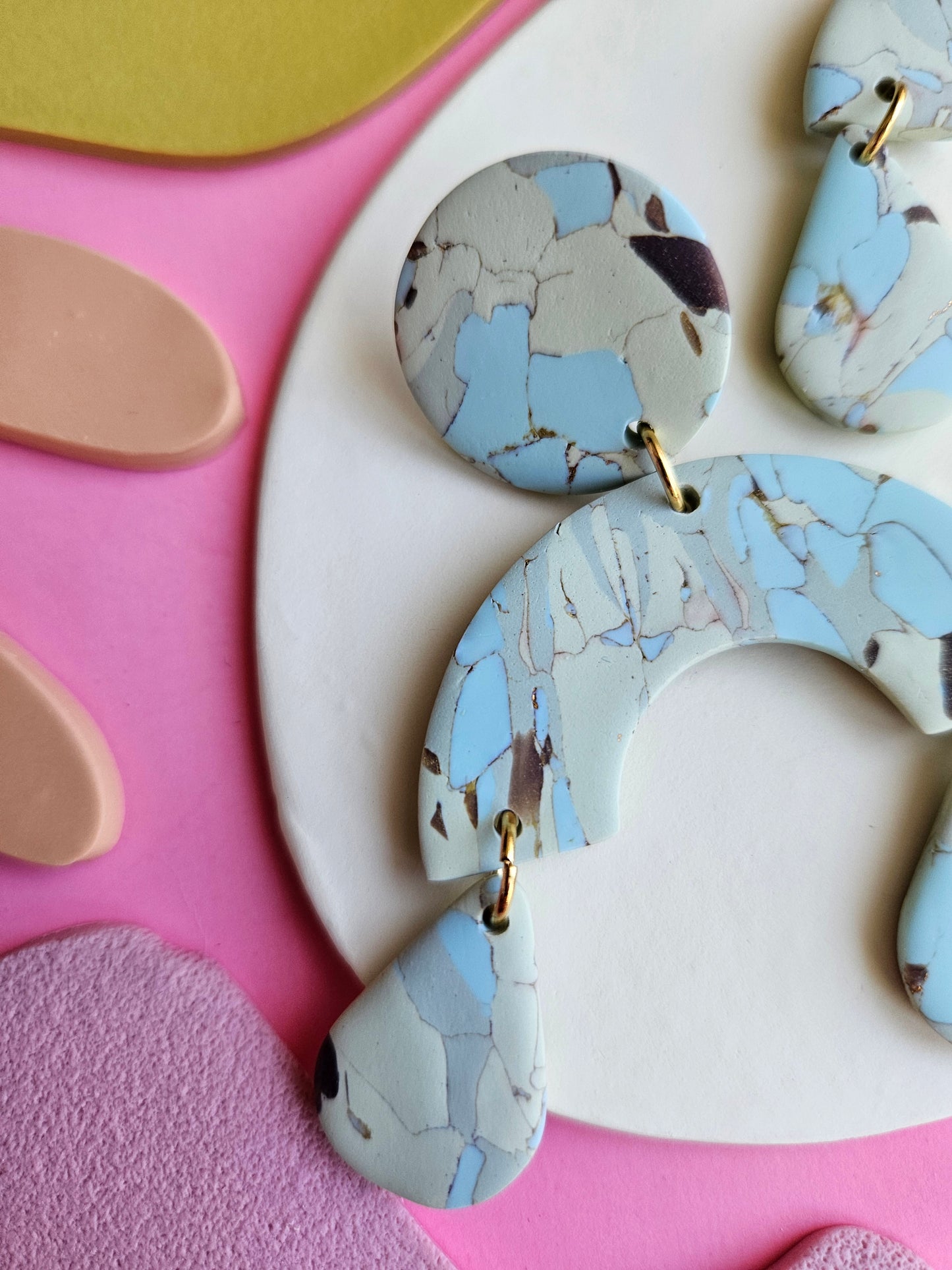 "The Mimi" Mint Faux Turquoise Large Statement Earrings