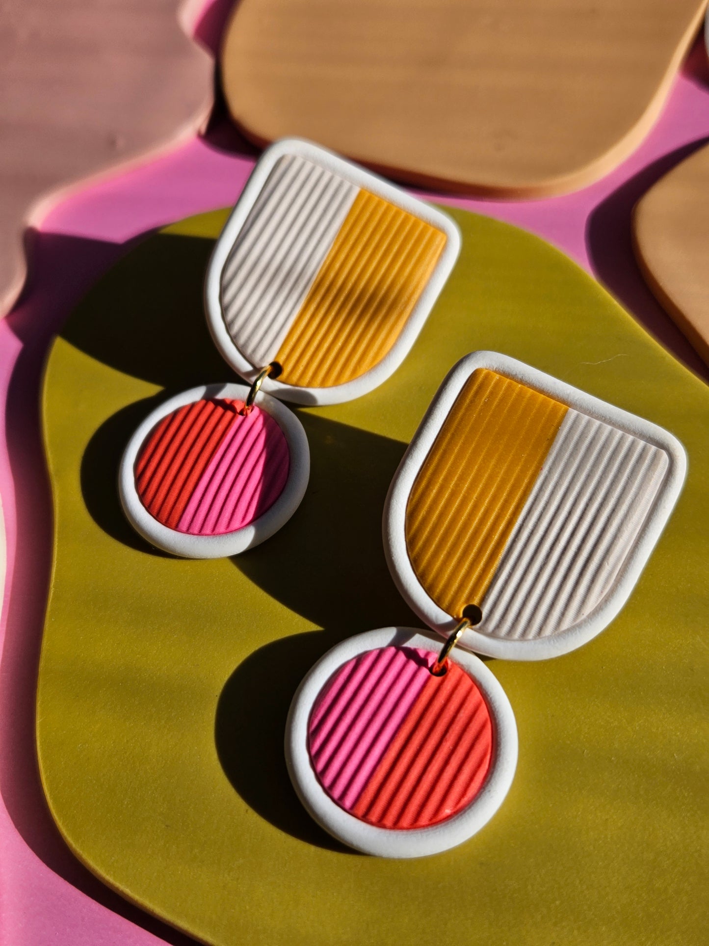 "The Ruby" Color Block Statement Earring Emily Van Hoff Collab Collection