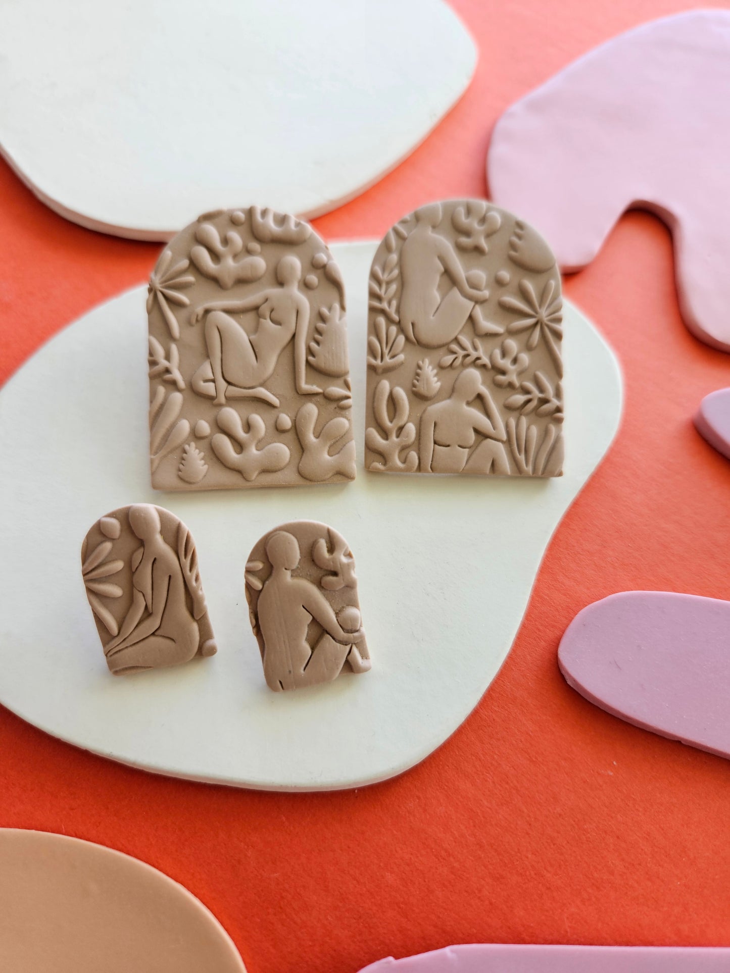 Matisse Nude Arch Earrings Polymer Clay Statement Earrings
