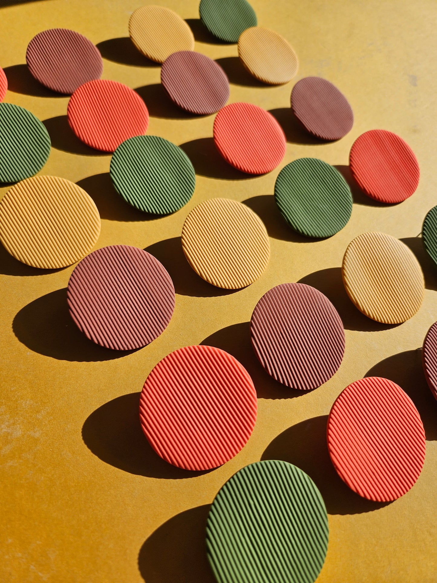 "The Yayoi" Large Textured Circle Stud Statement Earrings