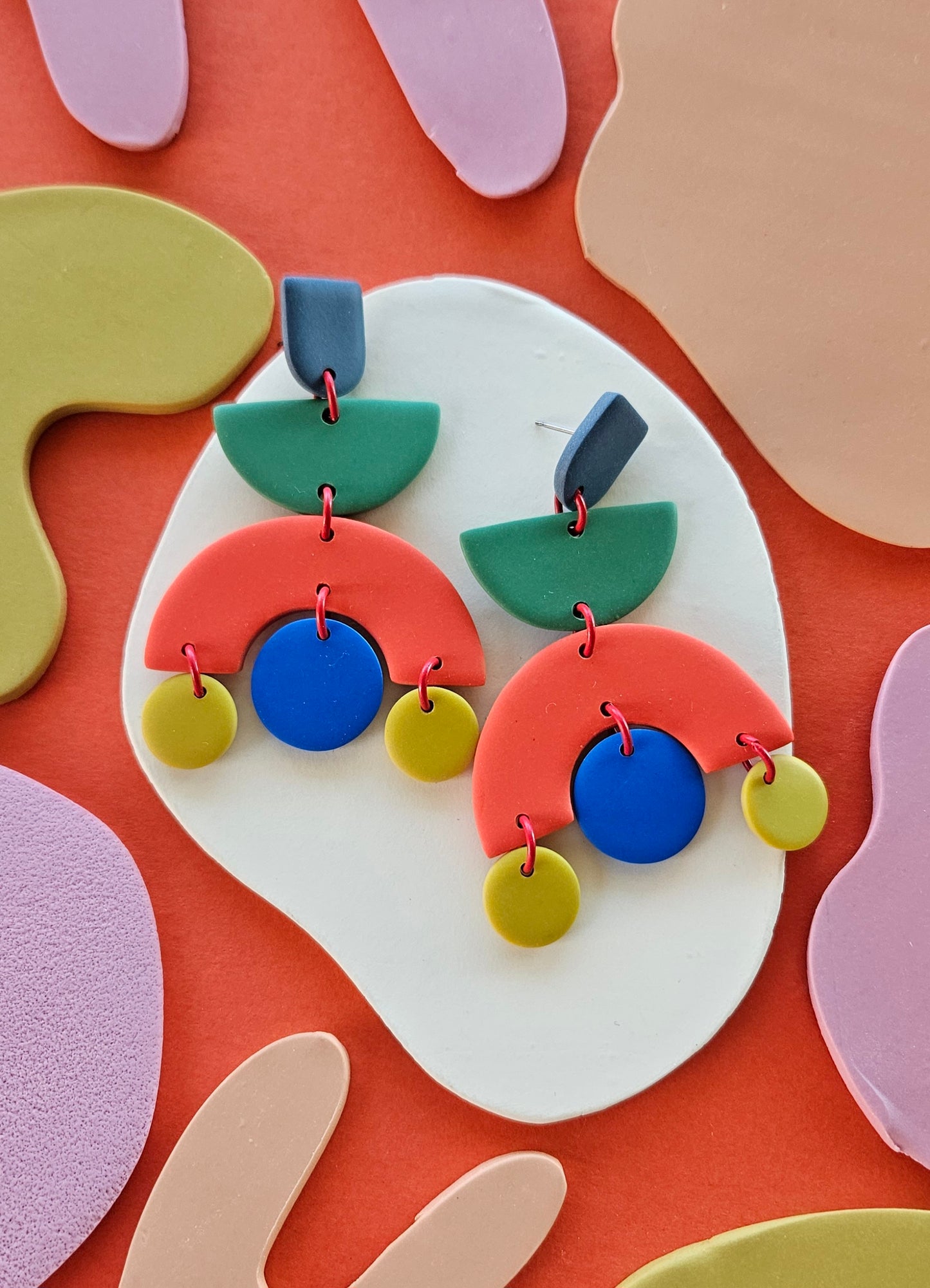 Color Block Ophelia's Bold Statement Earrings