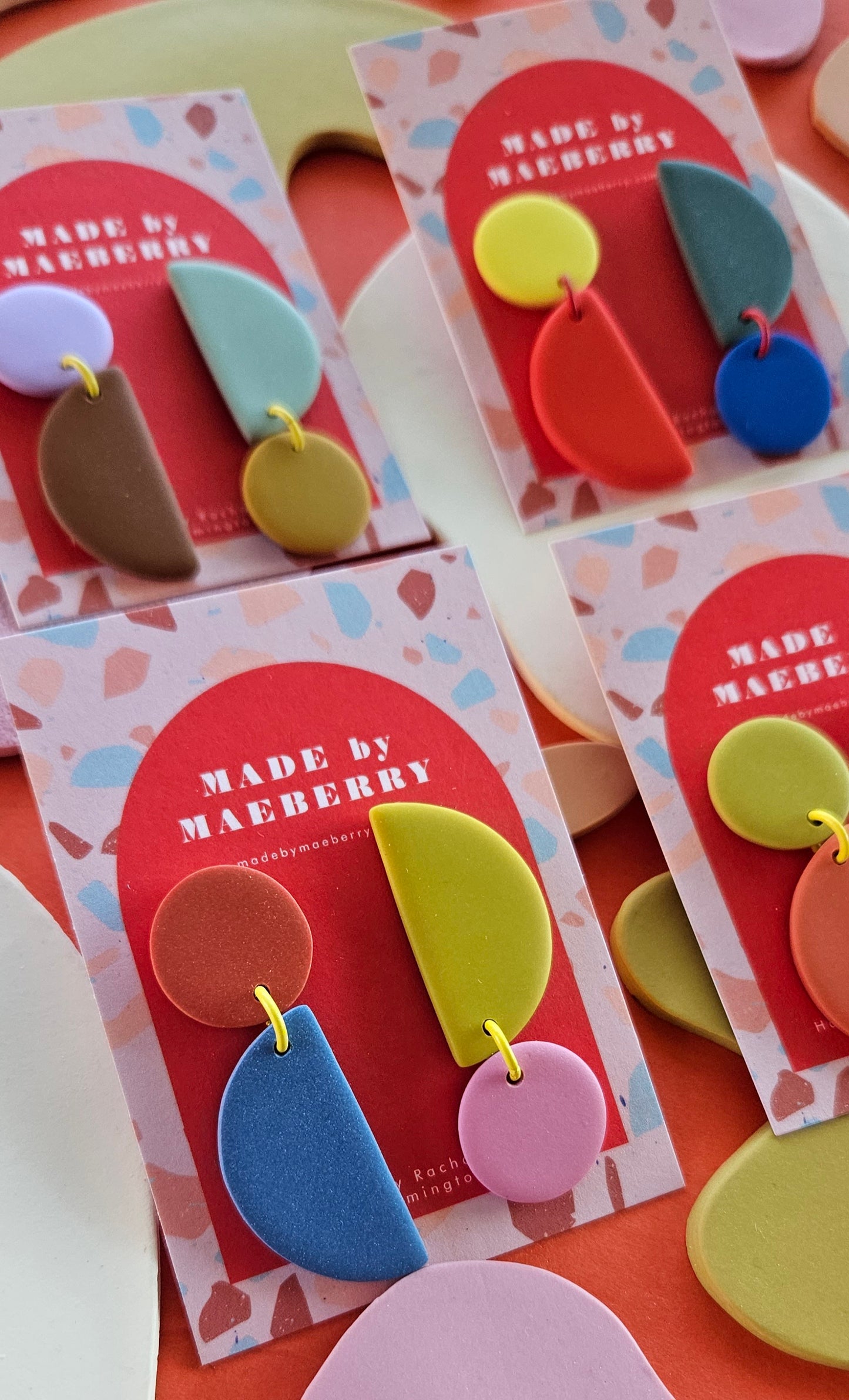 Color Block Selenlion Bold Colorful Mismatched Earrings