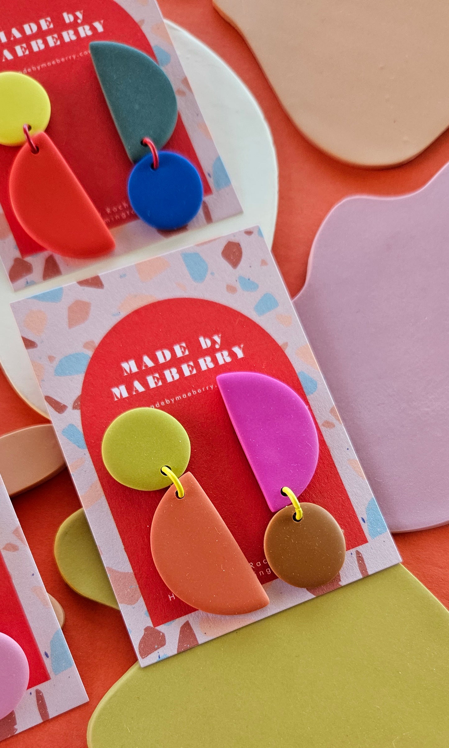 Color Block Selenlion Bold Colorful Mismatched Earrings
