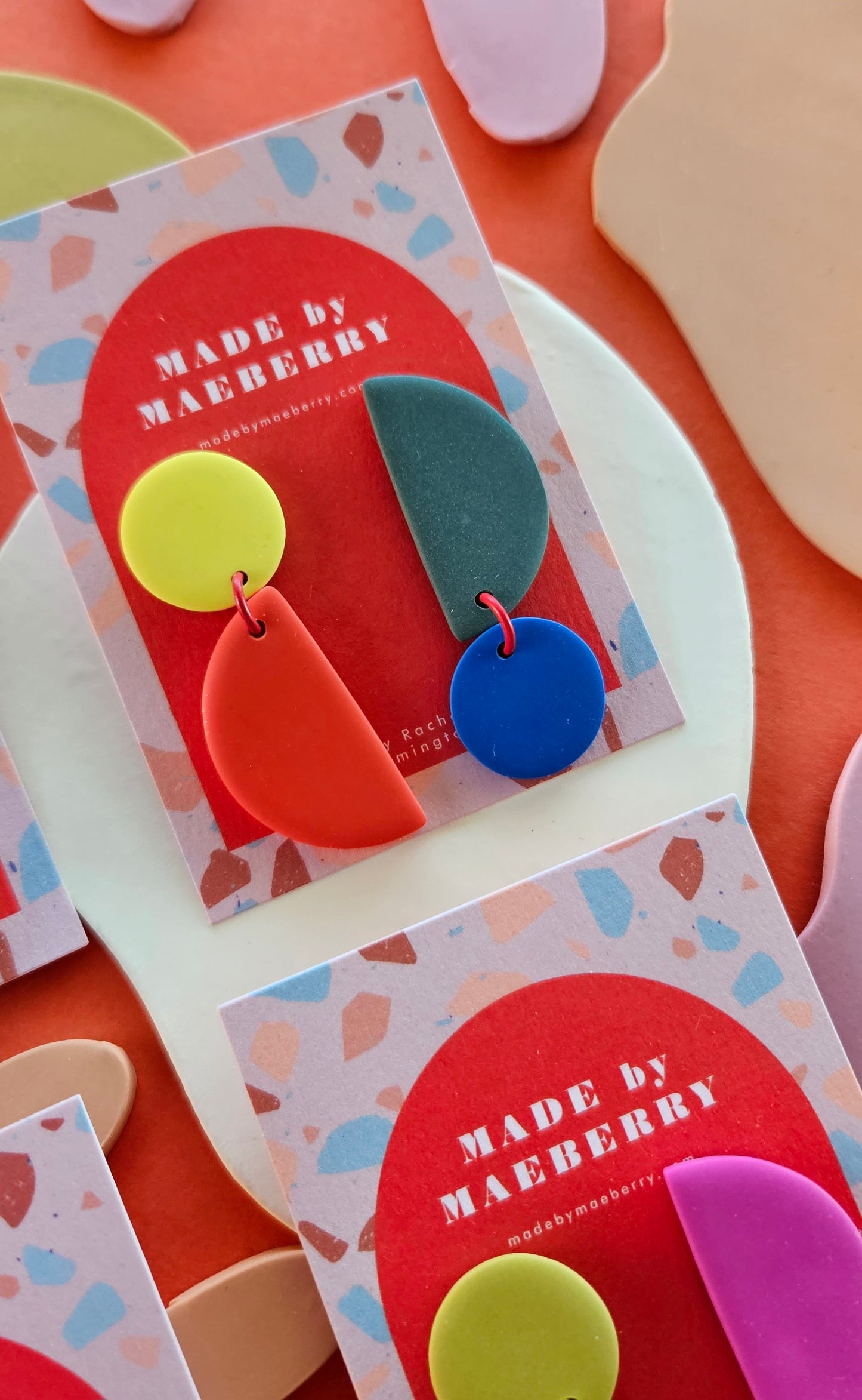 Color Block Selenlion Bold Colorful Mismatched Earrings