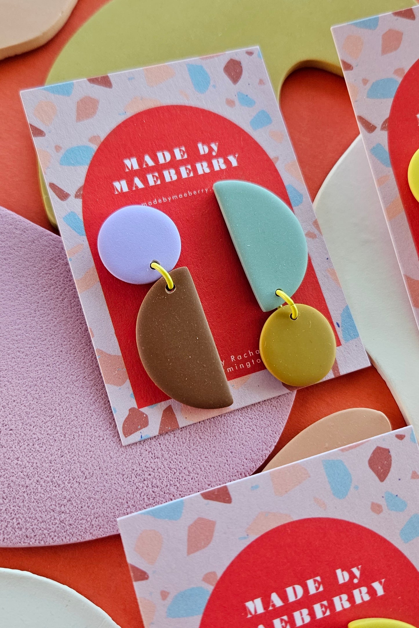 Color Block Selenlion Bold Colorful Mismatched Earrings