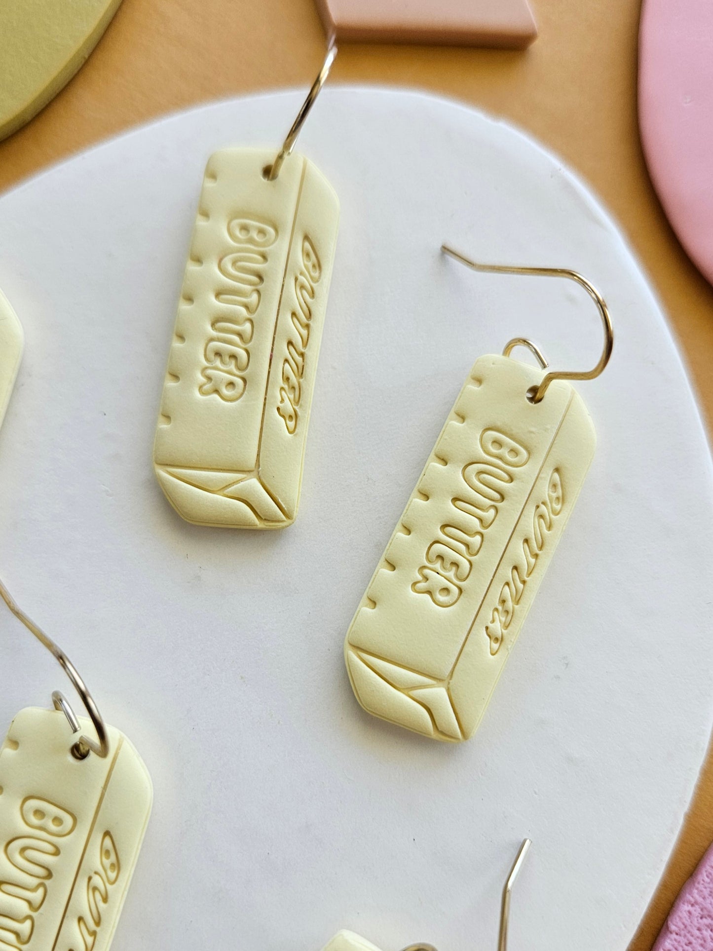 Butter Yellow Butter Charm Earrings