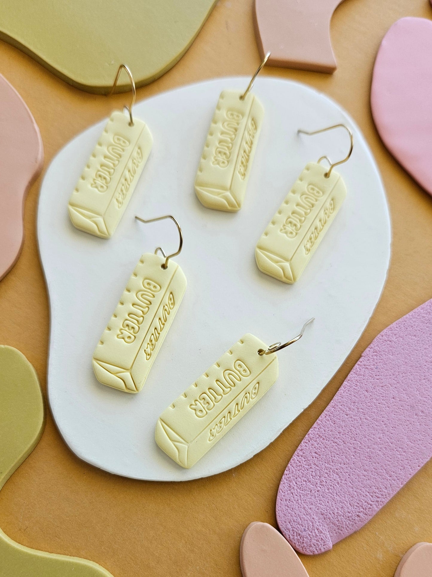 Butter Yellow Butter Charm Earrings