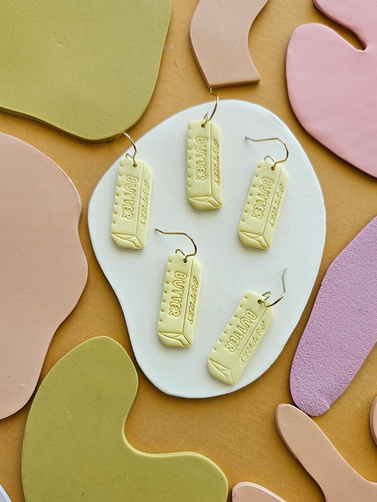 Butter Yellow Butter Charm Earrings