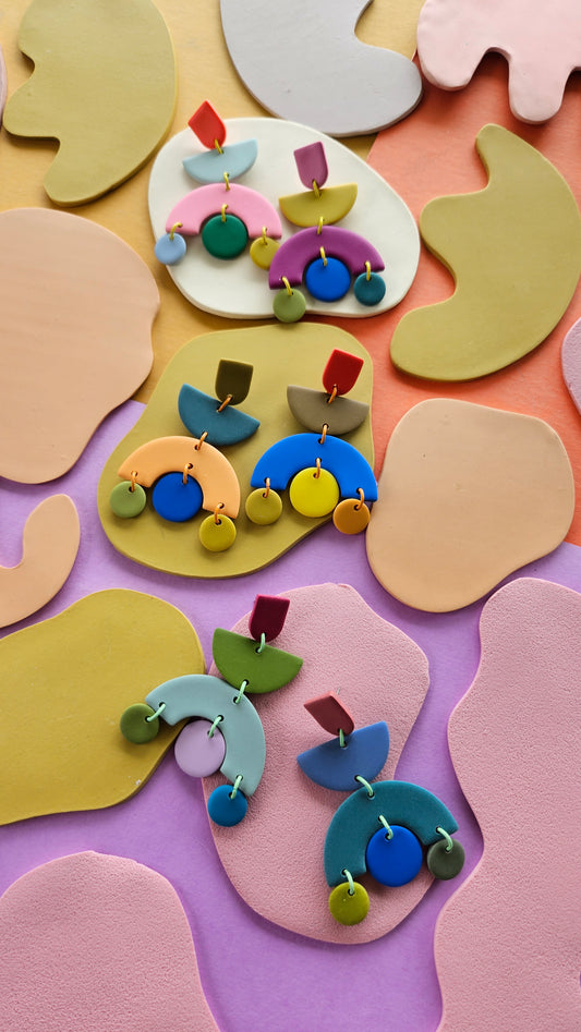 Mismatch Color Block Ophelia Statement Earrings