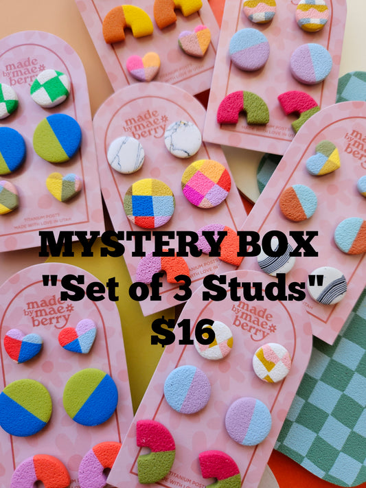 MYSTERY BOX Set of 3 Studs $16