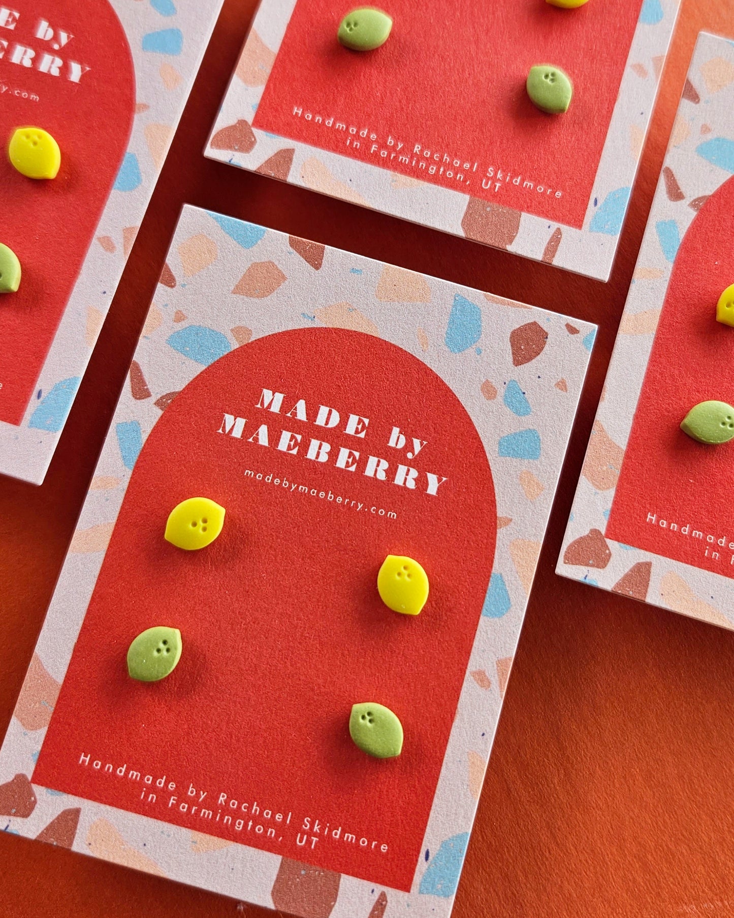 Mini Lemon + Lime Studs Polymer Clay Petite Earrings