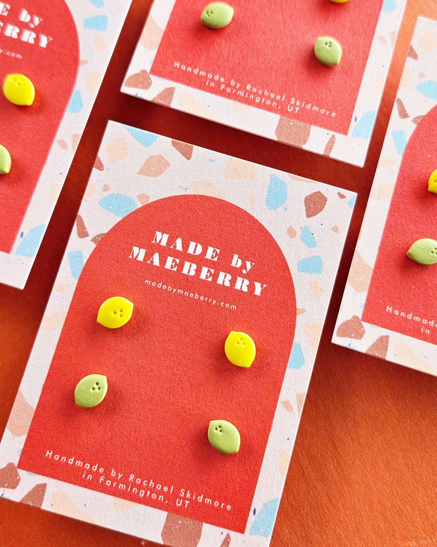 Mini Lemon + Lime Studs Polymer Clay Petite Earrings