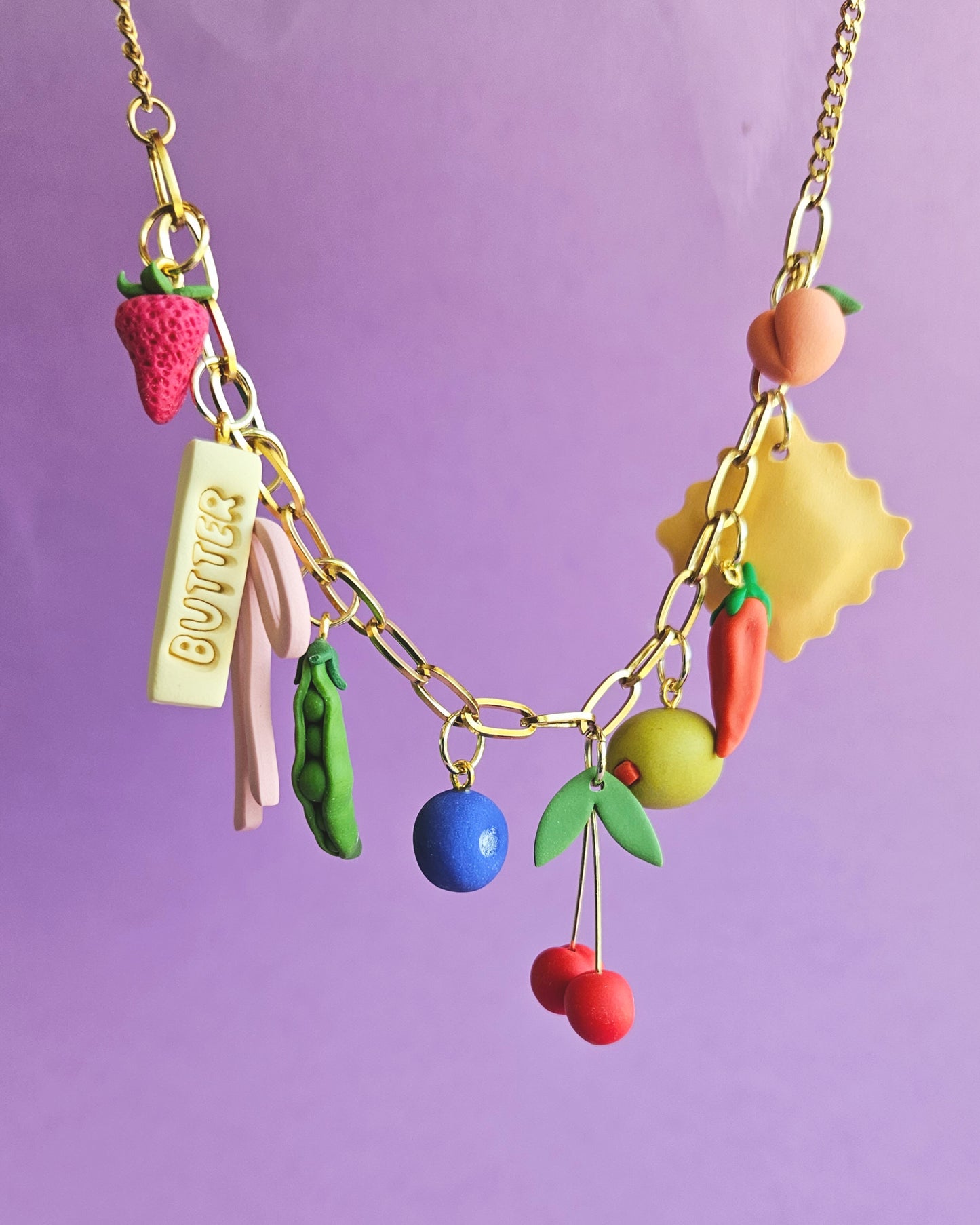 Cherry Charm Earrings Handmade Polymer Clay Charms
