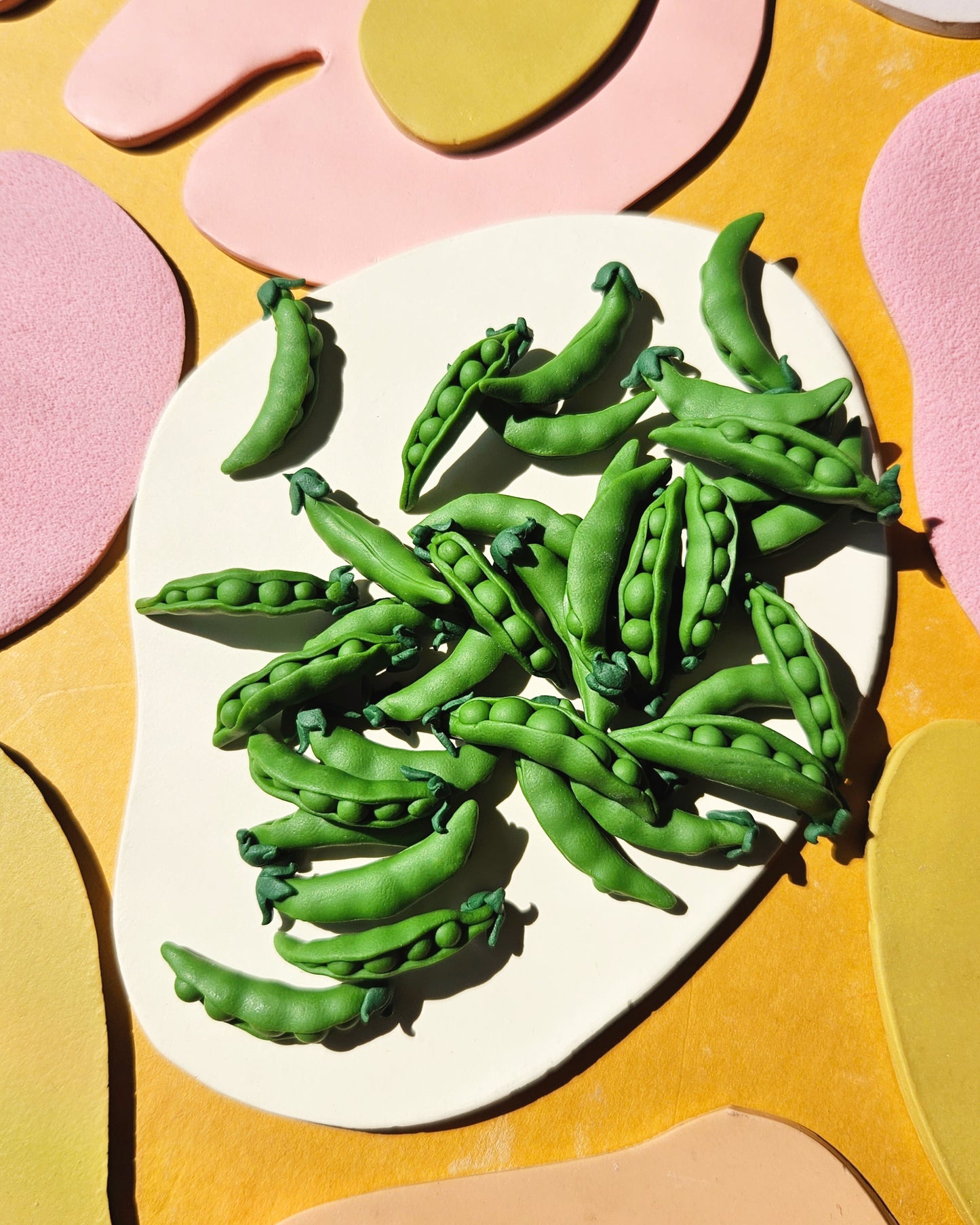 Peas in a Pod Charm Earrings Polymer Clay Pea Charms