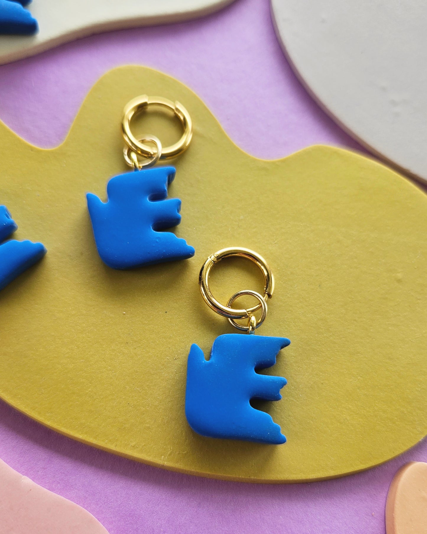 Blue Bird Charm Earrings / Charms for Necklaces