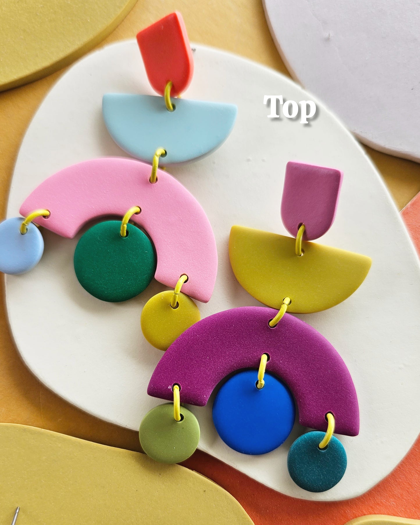 Mismatch Color Block Ophelia Statement Earrings