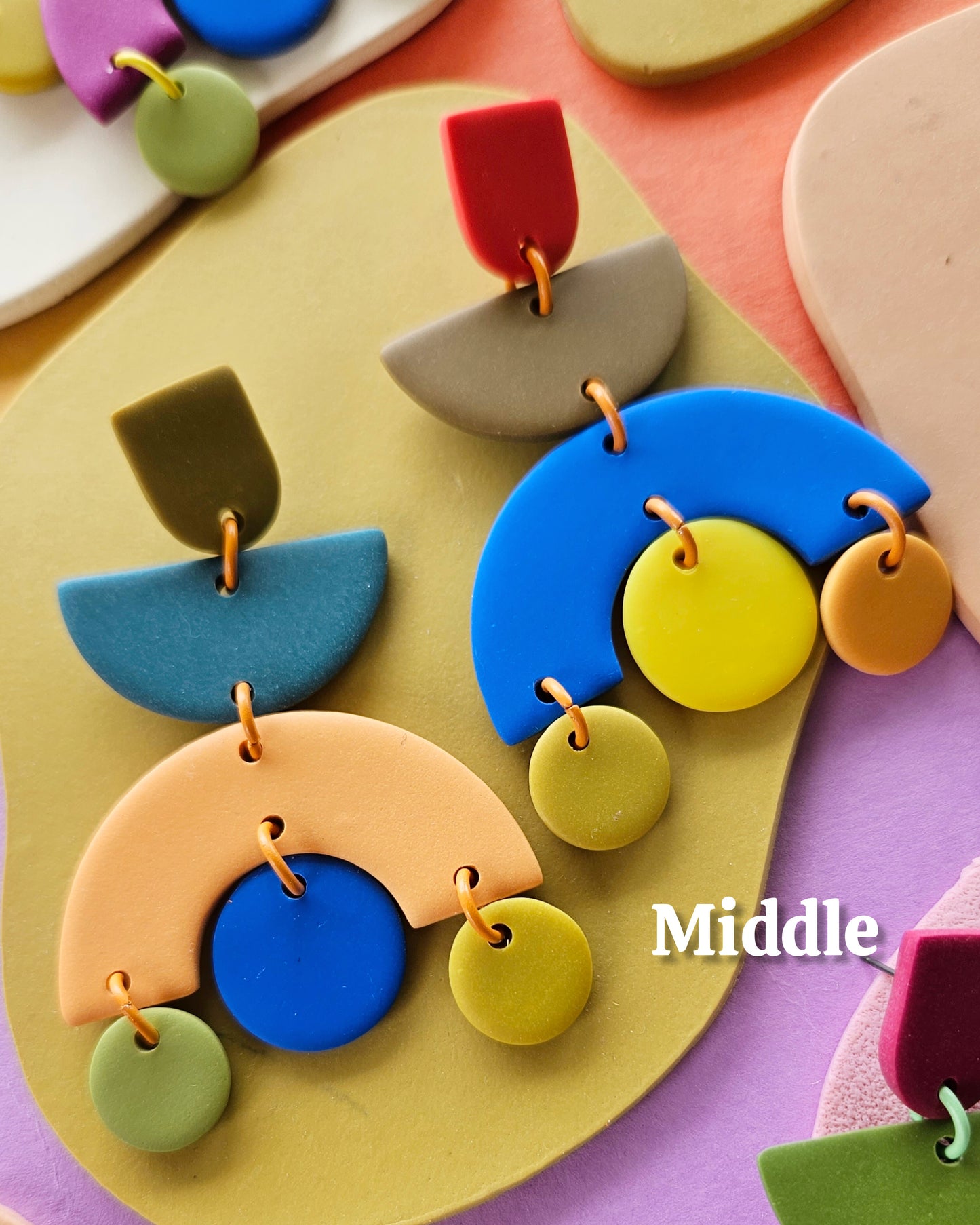 Mismatch Color Block Ophelia Statement Earrings