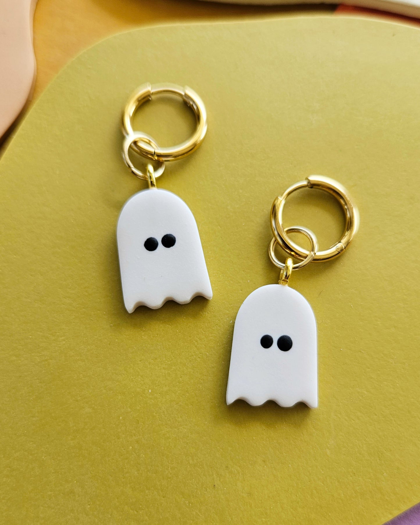 Ghost Charm Earrings Handmade Polymer Clay Charms