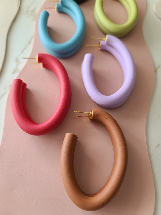 Droop Hoops Large Oval 2.25" Polymer Clay Hoops