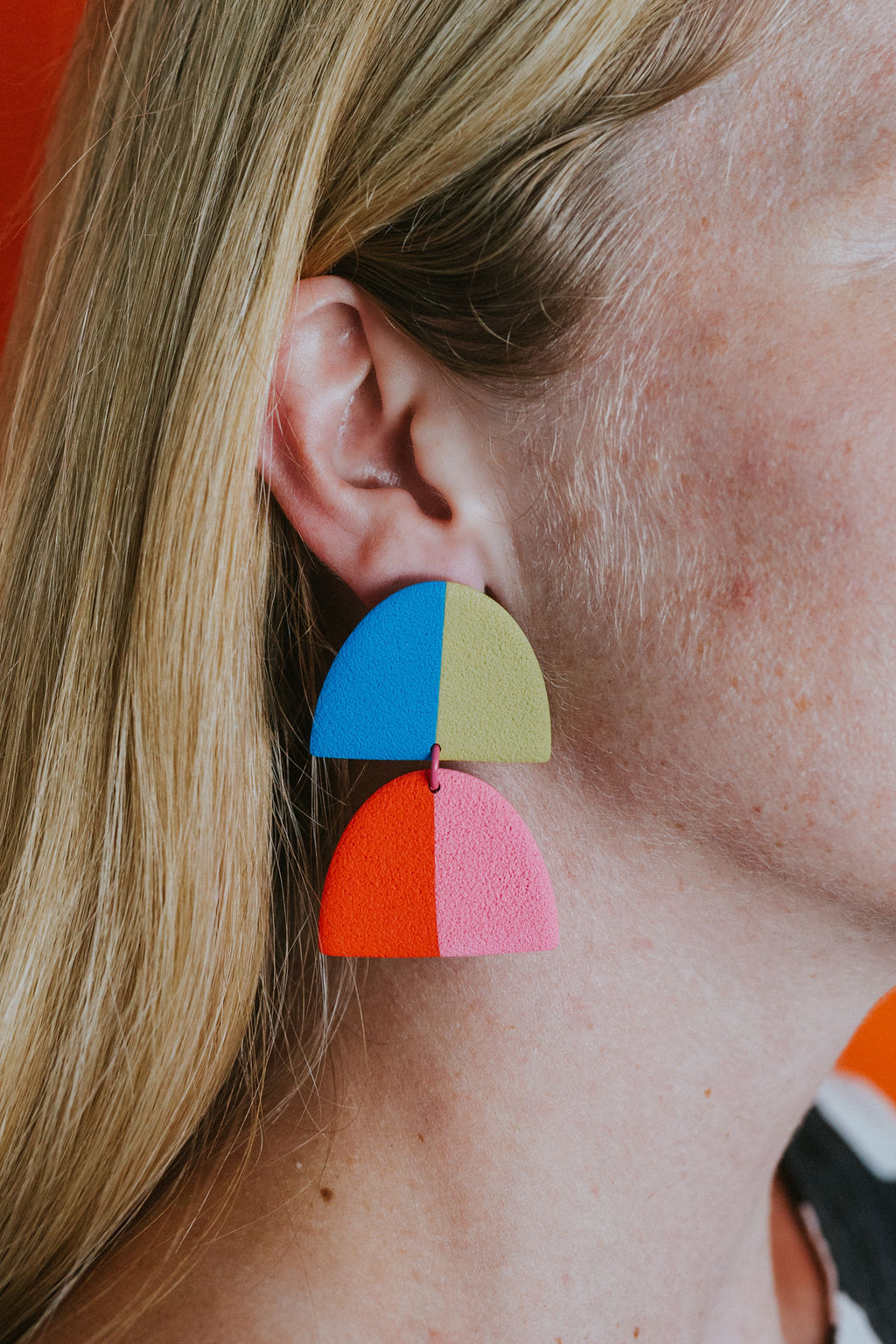 "The Dua" 4 Square Color Block Earrings