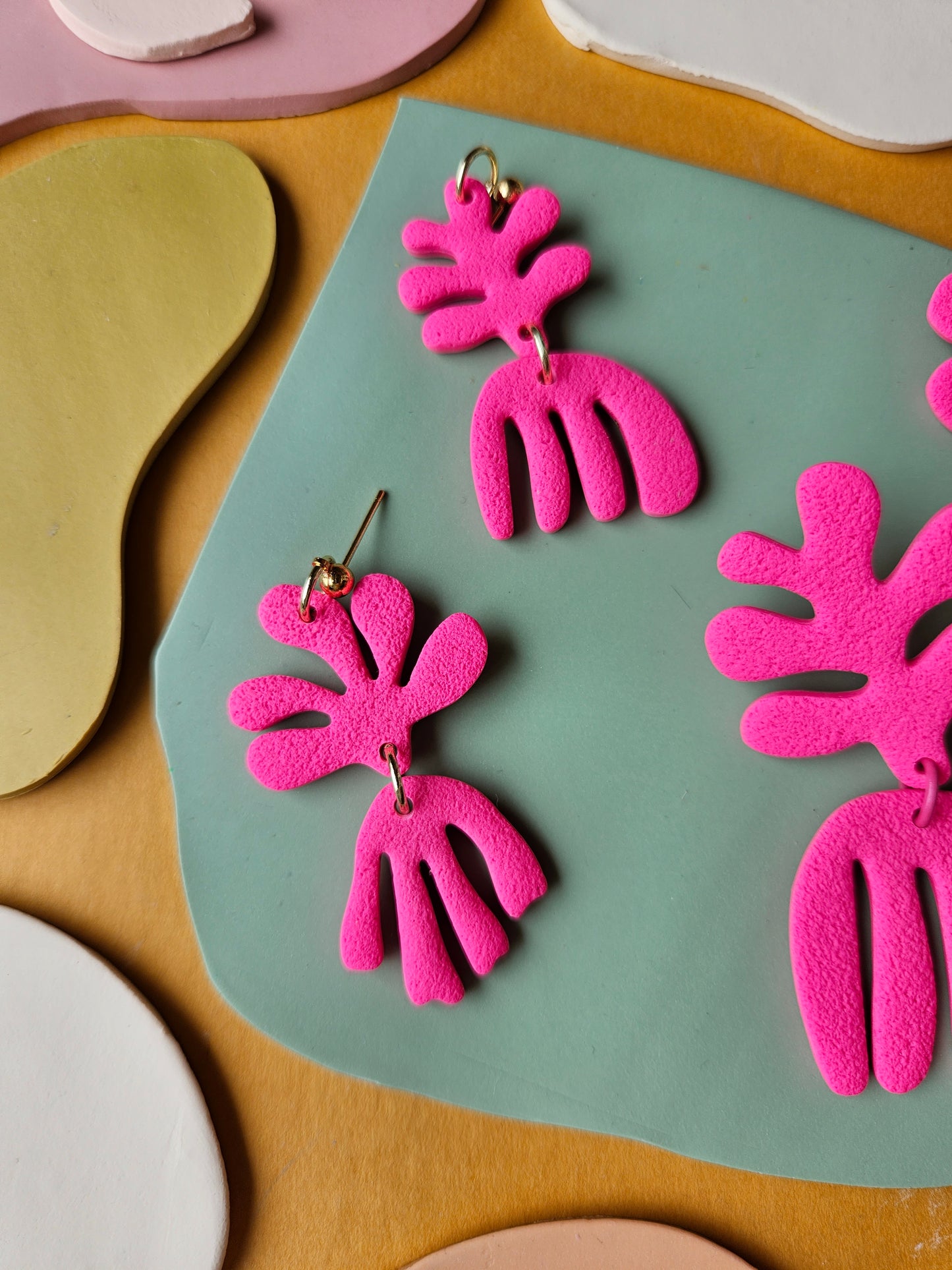 Hot Pink Matisse Large Statement Earrings