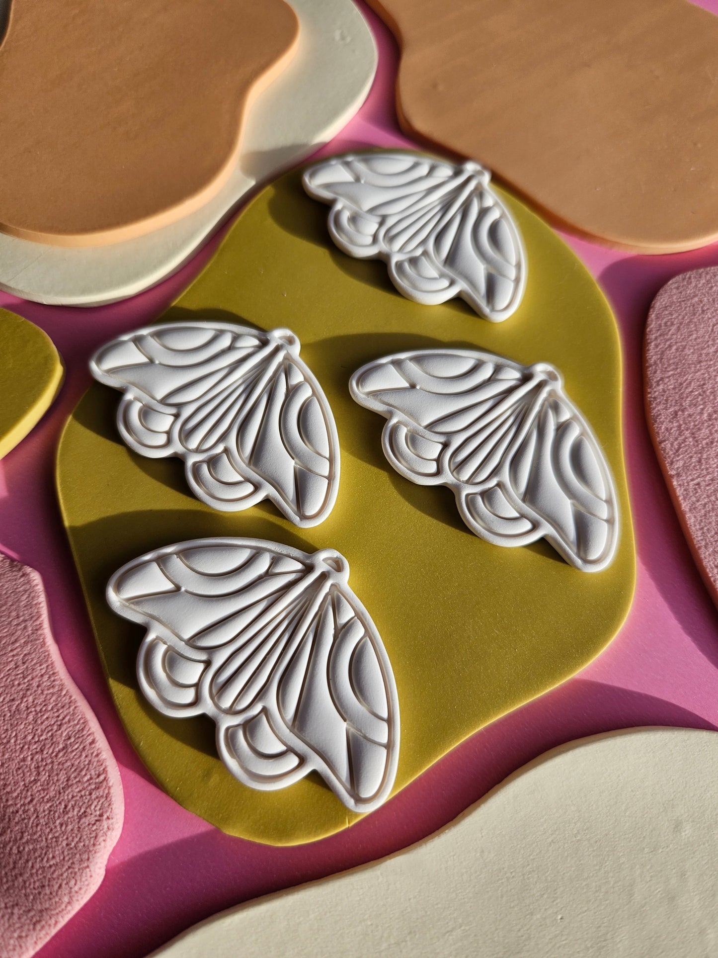 PRE ORDER "The Joyce" Emily Van Hoff Moth Inspired Polymer Clay Earrings in Moonlight White