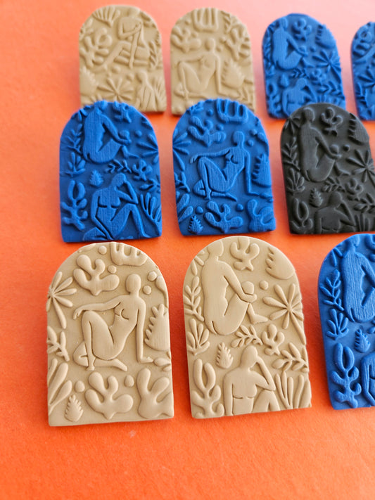 Matisse Nude Arch Earrings Polymer Clay Statement Earrings