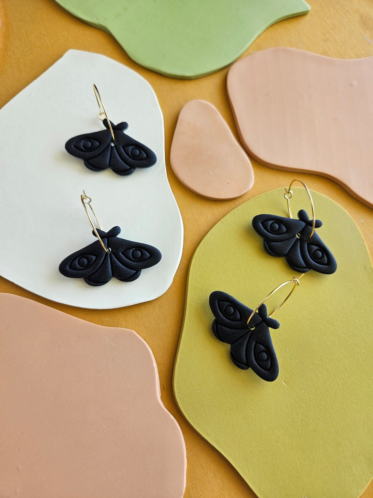 Black Moth Earrings