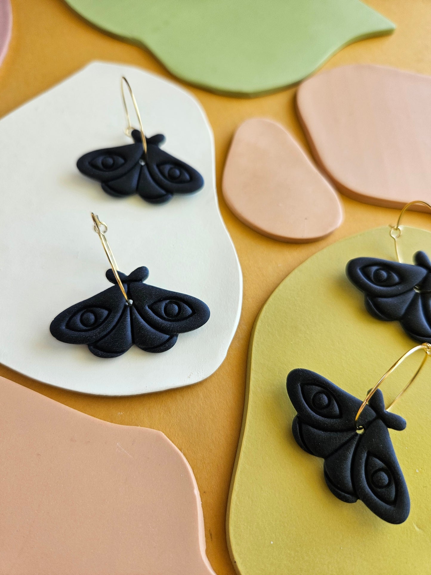 Black Moth Earrings