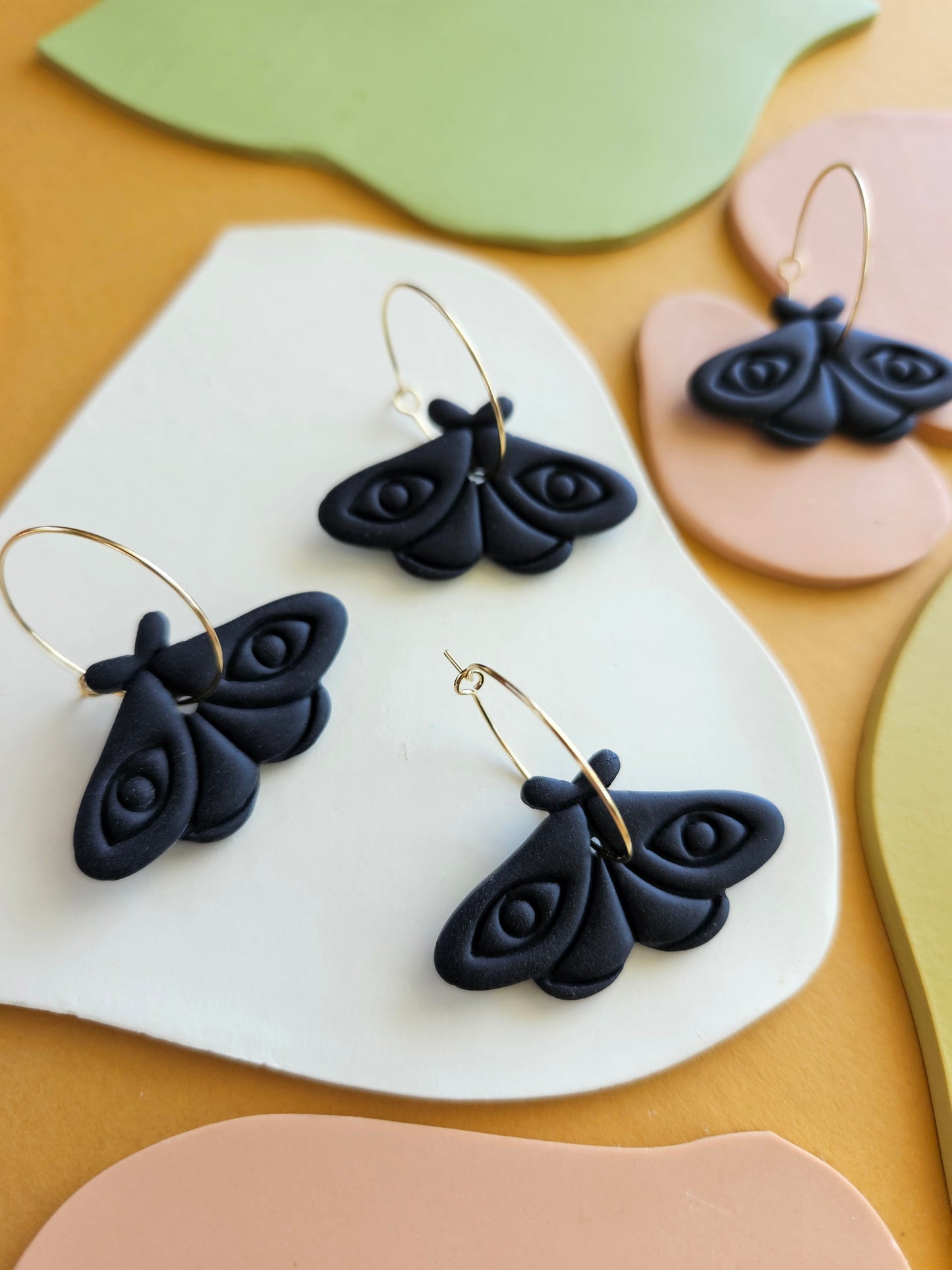 Black Moth Earrings