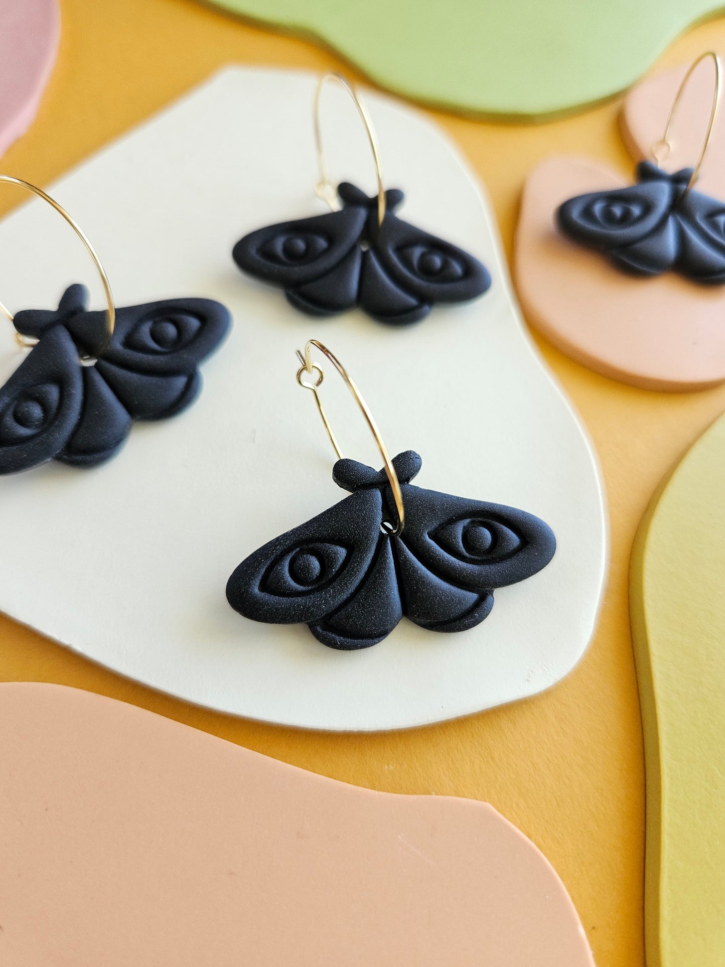 Black Moth Earrings