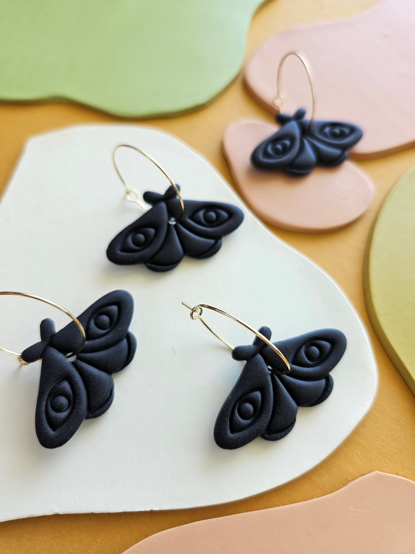 Black Moth Earrings