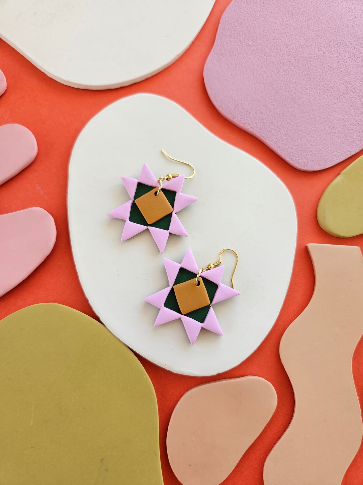 "The Lisa" Ouilted Patchwork Polymer Clay Earring Lisa Congdon Collection