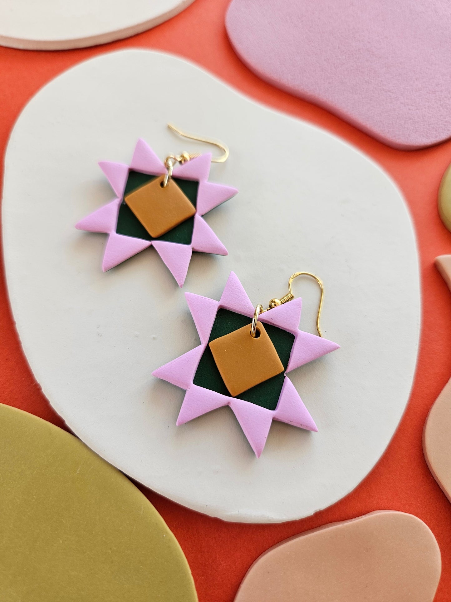 "The Lisa" Ouilted Patchwork Polymer Clay Earring Lisa Congdon Collection