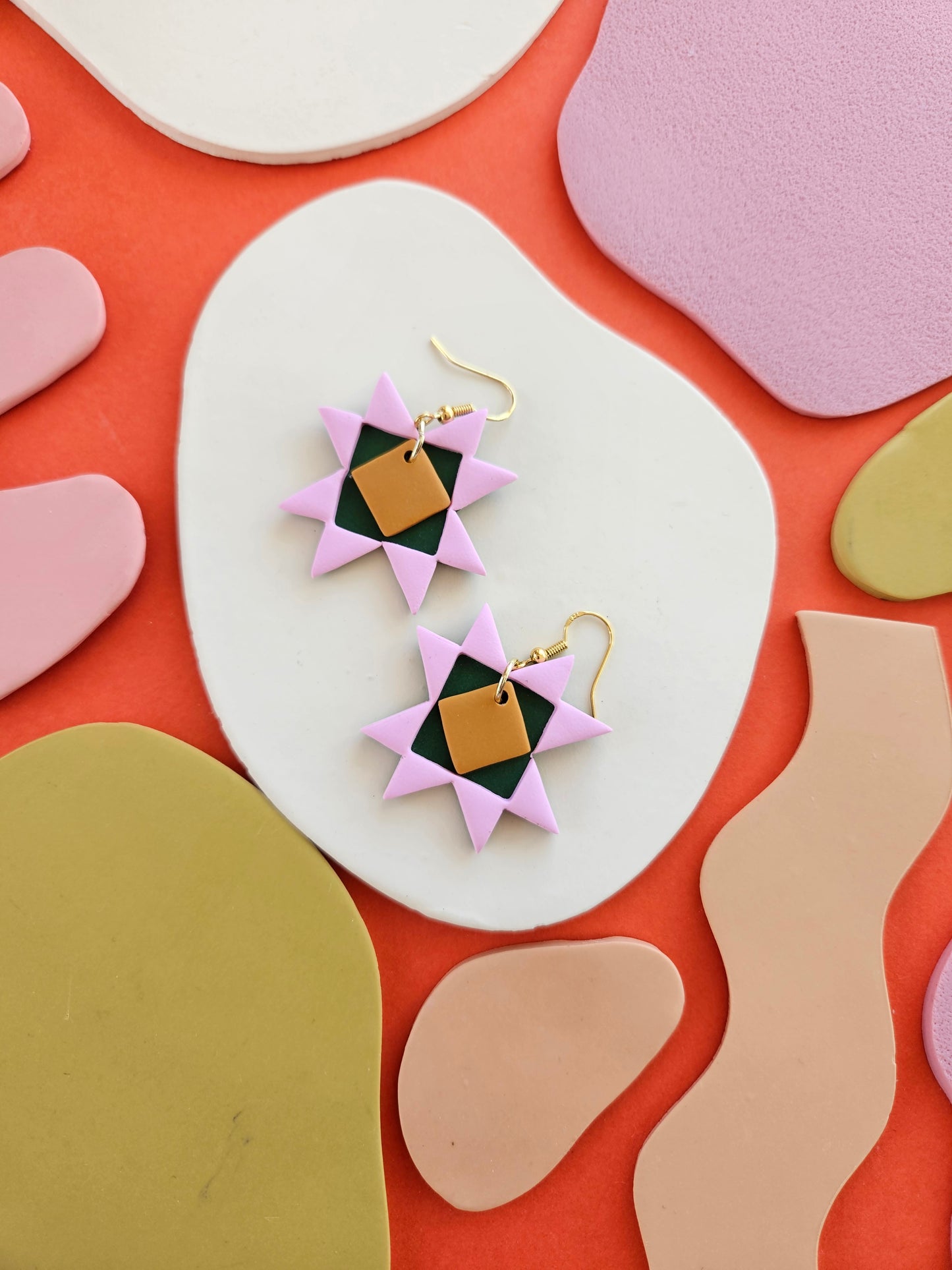 "The Lisa" Ouilted Patchwork Polymer Clay Earring Lisa Congdon Collection