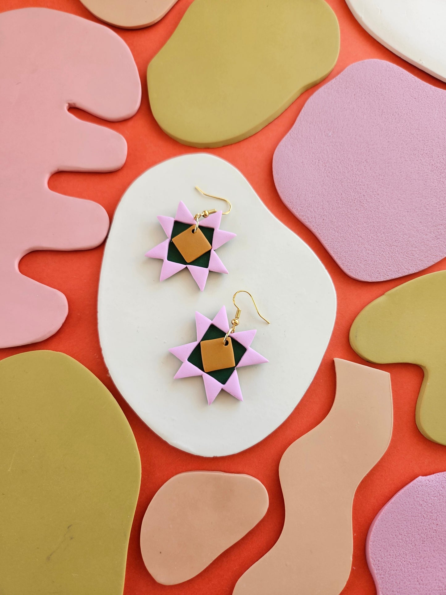 "The Lisa" Ouilted Patchwork Polymer Clay Earring Lisa Congdon Collection