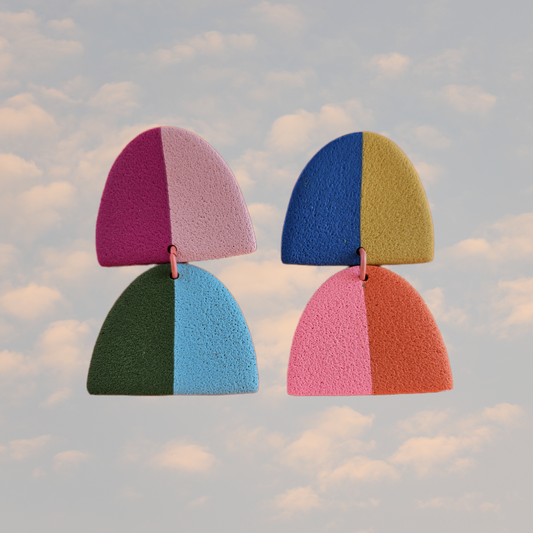 "The Dua" 4 Square Color Block Earrings