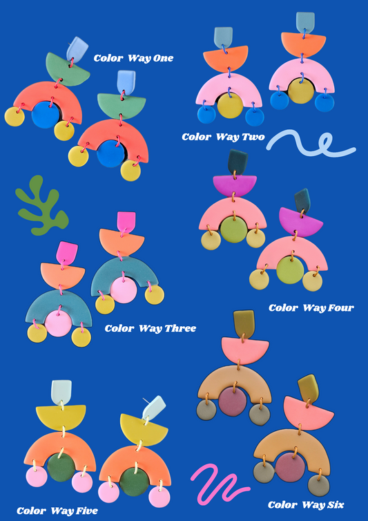 Color Block Ophelia's Bold Statement Earrings