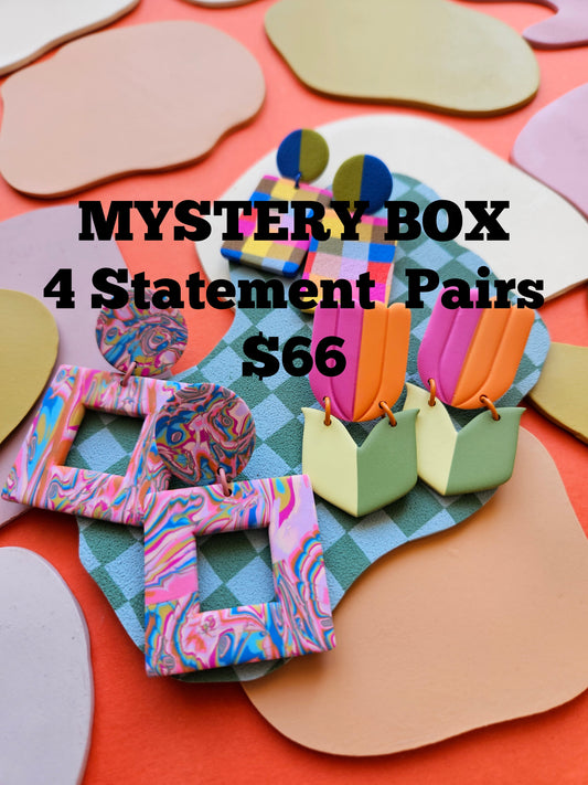 MYSTERY BOX 4 Pairs of Statement Earrings