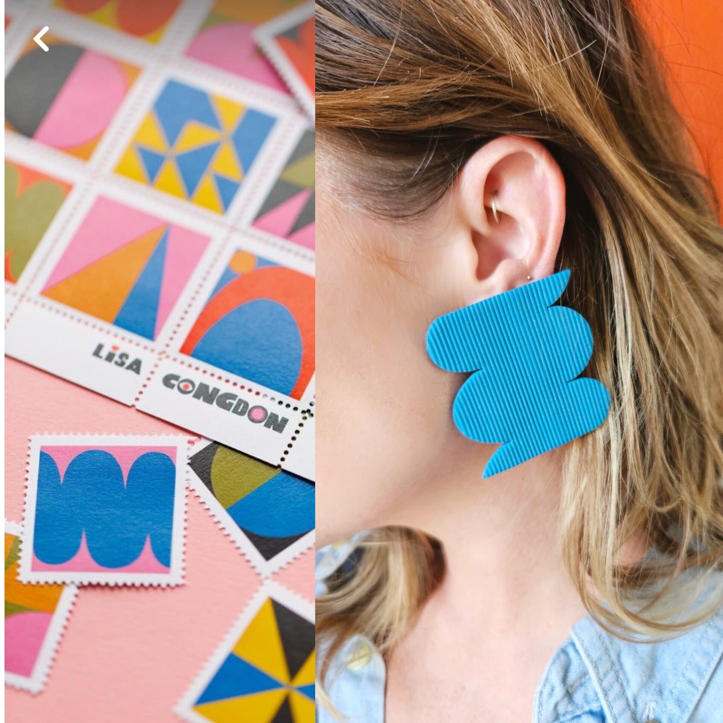 Lisa Collab Textured Clay Statement Earrings in 3 sizes