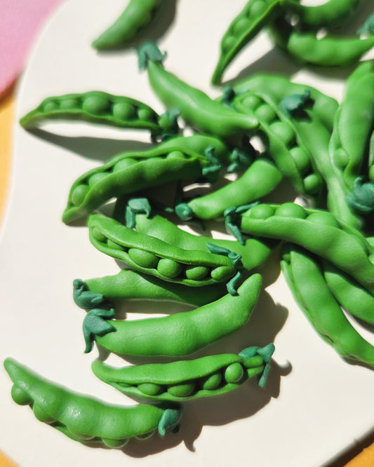 Peas in a Pod Charm Earrings Polymer Clay Pea Charms