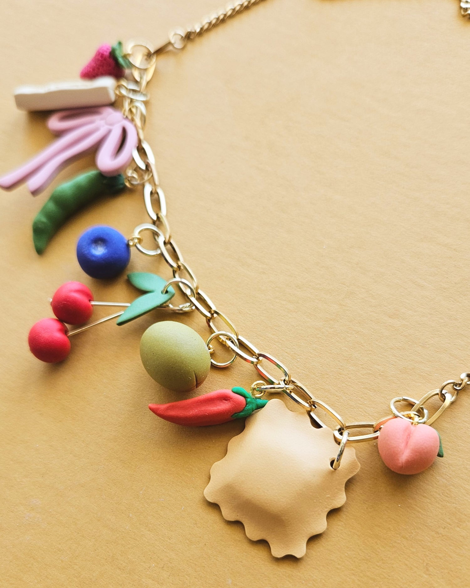 Peach Charm Earrings Handmade Polymer Clay Charms β Made by Maeberry