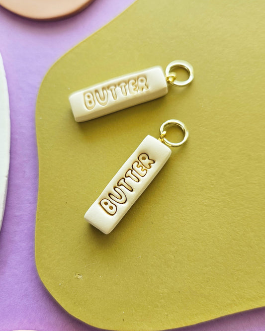 Butter Charm Earrings Handmade Polymer Clay Butter Charms