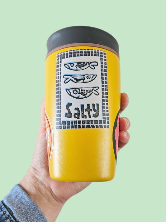 "Salty" Sticker Linocut Art Sticker