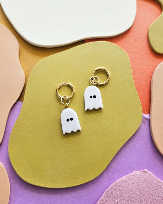 Ghost Charm Earrings Handmade Polymer Clay Charms