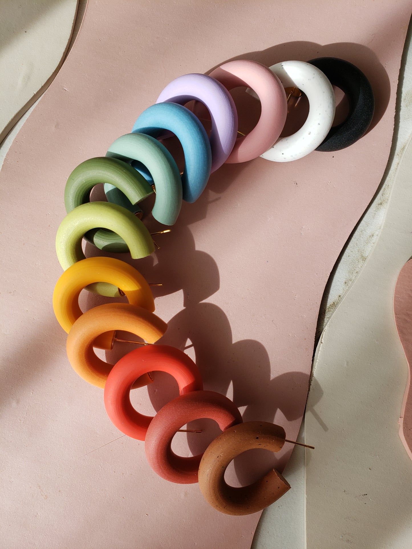 The Mini 1" Hoop Petite Polymer Clay Earrings